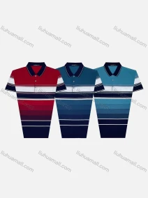 Wholesale Men's Causal Striped Patch Pocket Short Sleeve Polo Shirt, LIUHUA CLOTHING WHOLESALE