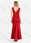 Wholesale Women's Glamorous Plain Deep V Neck Sleeveless Rhinestone Slim Fit Mermaid Maxi Evening Dress - Liuhuamall