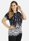 Wholesale Women's Plus Size Floral Print Comfy Casual Short Sleeve Tee - Liuhuamall