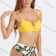 Wholesale Women's Spaghetti Strap Floral Print Tie Back Bikini 2 Piece Swimsuit Set Yellow Clothing Wholesale Market Liuhua