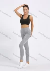 Wholesale Women's Sporty High Waist Plain Topstitch Sewing Mesh Pocket Workout Leggings - Liuhuamall