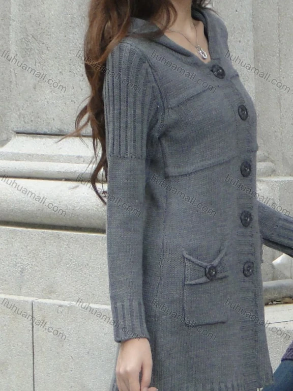 Wholesale Women's Casual Plain Button Front Pocket Cardigan