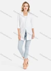 Wholesale Women's Plain Rib-knit Trim Buckled Cuff 3/4 Sleeve Knit Cardigan - Liuhuamall