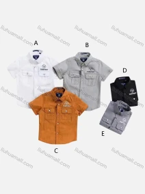 Wholesale Boys' Casual Collared Short Sleeve Pockets Plain Shirt, LIUHUA CLOTHING WHOLESALE