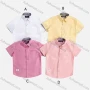 Wholesale Boys' Casual Collared Short Sleeve Pocket Plain Shirt preview
