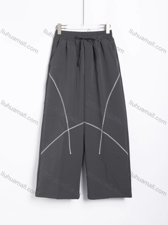 Wholesale Women's Sport Contrast Piping Elastic Waist Drawstring Straight Leg Sweatpants #8723