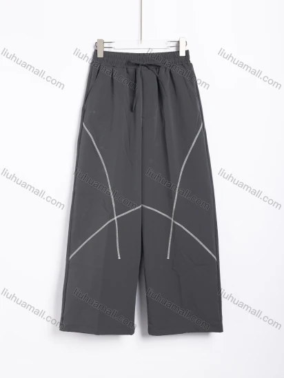 Wholesale Women's Sport Contrast Piping Elastic Waist Drawstring Straight Leg Sweatpants #8723