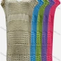 Wholesale Women's Vacation V Neck Sleeveless Plain Semi-Sheer Knit Cover Up Dress J2428# preview