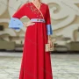 Wholesale Women's Muslim Islamic Wrap Rhinestone Decor Contrast Tie Back Robe Abaya Dress BA3118# preview