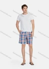 Wholesale Men's Casual Vacation Cotton Plaid Print Elastic Waist Swim Shorts - Liuhuamall