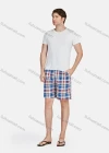 Wholesale Men's Casual Vacation Cotton Plaid Print Elastic Waist Swim Shorts - Liuhuamall