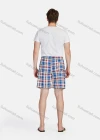 Wholesale Men's Casual Vacation Cotton Plaid Print Elastic Waist Swim Shorts - Liuhuamall