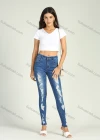 Wholesale Women's High Waist Stretch Distressed Ripped Skinny Jeans - Liuhuamall