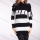 Wholesale Women's Colorblock Long Sleeve Mid Length Pullover Sweater Black Clothing Wholesale Market Liuhua