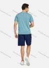 Wholesale Men's Athletic Short Sleeve Crew Neck Striped T-Shirt - Liuhuamall