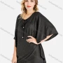 Wholesale Women's Casual 3/4 Cape Sleeve Pearl Tether Front Glitter Beads Tunic preview