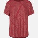 Women's Casual Round Neck Short Sleeve Rhinestone Curved Hem Plain T-Shirt 03# Red Clothing Wholesale Market -LIUHUA