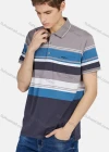 Wholesale Men's Casual Short Sleeve Button Front Striped Colorblock Polo Shirt - Liuhuamall