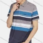 Wholesale Men's Casual Short Sleeve Button Front Striped Colorblock Polo Shirt preview