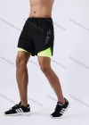 Wholesale Men's 2-in-1 Athletic Workout Reflective Stripes Drawstring Elastic Waist Shorts 202038# - Liuhuamall