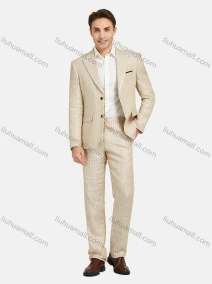 Wholesale Men's Fashion Pockets Lapel Striped Single Breasted Blazer & Pants 2 Piece Suit Sets, LIUHUA CLOTHING WHOLESALE