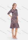 Wholesale Women's Elegant Beauty Lace Sequin Half Sleeve Mesh Embroidery Knee Length Dress - Liuhuamall