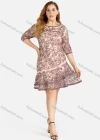 Wholesale Women's Elegant Round Neck Half Sleeve Lace Floral Embroidery Short Dress - Liuhuamall