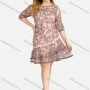 Wholesale Women's Elegant Round Neck Half Sleeve Lace Floral Embroidery Short Dress preview