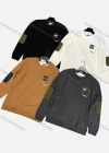 Wholesale Men' Casual Round Neck Patchwork Long Sleeve Logo Sweatshirt 33209# - Liuhuamall