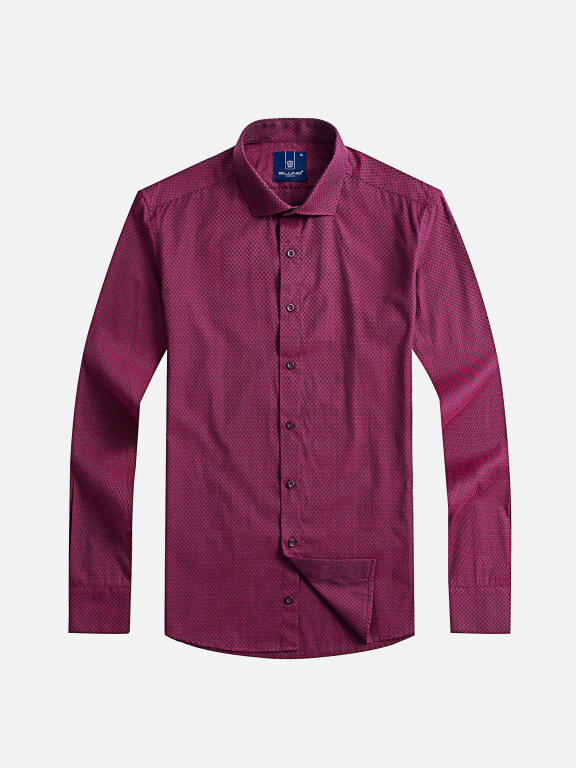 Men's Formal Collared Long Sleeve Allover Print Button Down Shirts, Clothing Wholesale Market -LIUHUA, Men, Men-s-Tops, Formal-Shirts