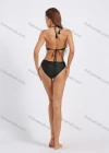 Wholesale Women's Sexy Halter Embroidery Lace Trim Cross Back One Piece Bikinis Swimsuit - Liuhuamall