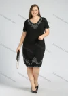 Wholesale Women's Plus Size Casual Crew Neck Short Sleeve Embroidery Knee Length Dress - Liuhuamall