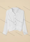 Wholesale Women's Long Sleeve Button Front Twist Plain Blouse - Liuhuamall