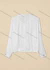Wholesale Women's Long Sleeve Button Front Twist Plain Blouse - Liuhuamall