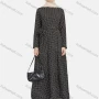 Wholesale Women's Casual Polka Dot Long Sleeve Ruffle Hem Maxi Dress With Belt 1344# preview