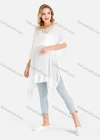 Wholesale Women's Plain Crochet Panel Tie Back V-Neck Drop Shoulder Cover Up - Liuhuamall