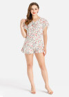 Wholesale Women's Casual Short Sleeve Floral Print Romper - Liuhuamall