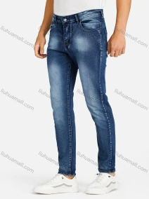 Wholesale Men's Casual Plain Distressed Pockets Slim Fit Stretch Jean, LIUHUA CLOTHING WHOLESALE