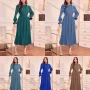 Wholesale Women's Casual Plain Long Sleeve High Waist Pleated Midi Dress preview