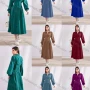 Wholesale Women's Casual Plain Collared Zip Long Sleeve Midi Dress preview