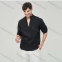 Wholesale Men's Casual Plain Buckle Strap Cuff Button Front Patch Pocket Henley Shirt preview