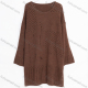 Wholesale Women's Casual Plain Crew Neck Drop Shoulder Ripped Hollow Out Sweater Top 8496# Brown Wholesale Clothing Market & Suppliers -LIUHUAMALL