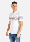 Wholesale Men's Folkloric Print Short Sleeve Casual Polo Shirt - Liuhuamall