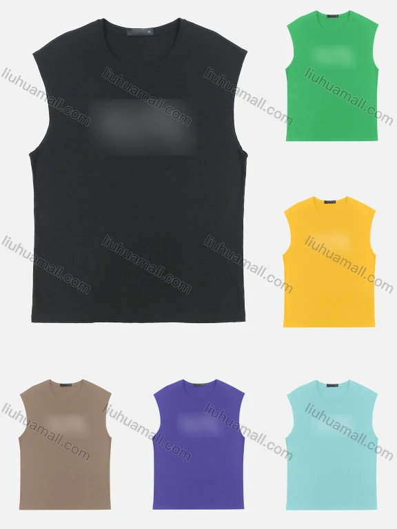 Wholesale Women's 100%Cotton Casual Sleeveless T-shirt Crew Neck Letter Graphic Tank Tops MS2014#