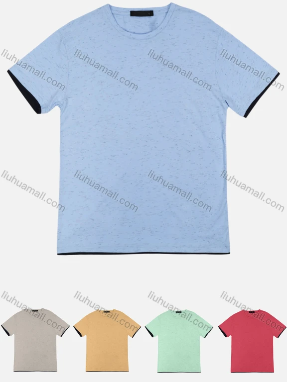 Wholesale Men's Casual Short Sleeve Crew Neck Distressed T-shirts MS2016#