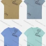 Wholesale Men's Casual Short Sleeve V Neck Button Decor Letter Print T-shirts MS2022# preview