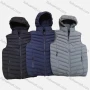 Wholesale Men's Detachable Hood Zippper Pockets Plain Oversize Puffer Vest Coat B3333# preview