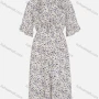 Wholesale Women's Casual Comfy Tie Neck Ruffle Sleeve Ditsy Floral Midi Dress preview