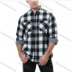 Wholesale Men's Casual Plaid Flannel Long Sleeve Pocket Button Down Thermal Shirts White Clothing Wholesale Market Liuhua