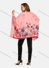 Wholesale Woman's Casual Tie Front Hollow Out  Round Neck Poncho Floral Print Tunic - Liuhuamall